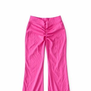 V Scrunch Pink Flared Leggings